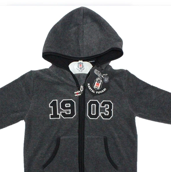 Beşiktaş Lisanslı Uzun Kol Kapüşonlu Polar Sweat - 6