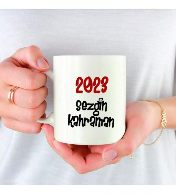 Kişiye Özel İsim 2023 Happy Years Temalı Porselen Beyaz Kupa Bardak HK2429 - Resim 3