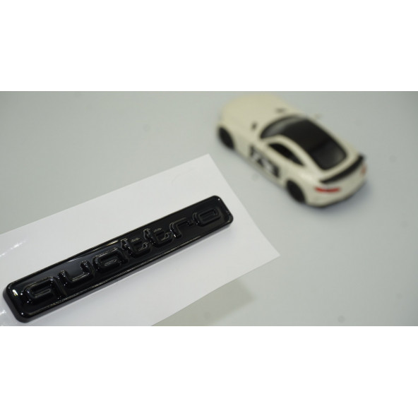 DK Audi Quattro Siyah Metal 3M 3D Bagaj Logo Amblem