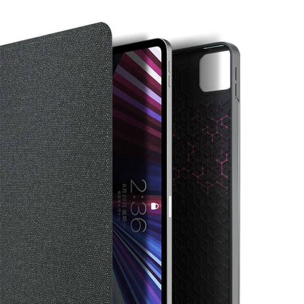 Apple iPad Air 12.9 İnç 2022 (5.Nesil) Uyumlu Fuchsia Mag Touch Bluetooth Klavyeli Standlı Mıknatıslı Tablet Kılıfı - Resim 4