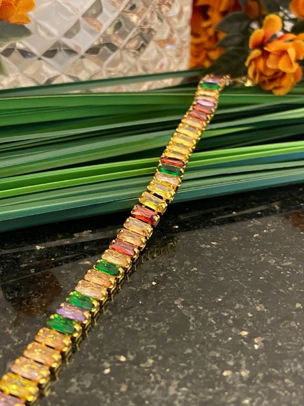 Aksesuar Çarşısı Renkli Baget Taş Su Yolu Bileklik - Resim 4