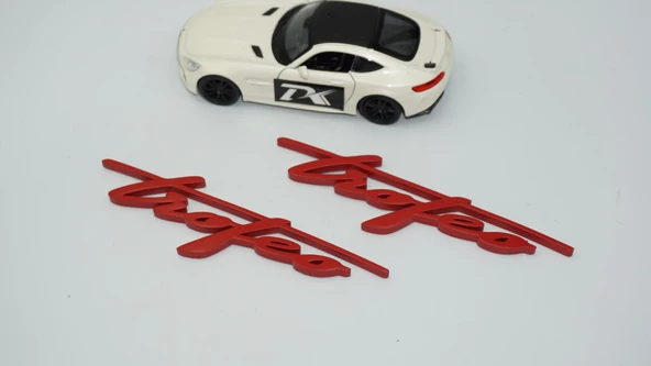 DK Tuning Maserati Trofeo Çamurluk Kırmızı Yazı Logo Amblem - Resim 4