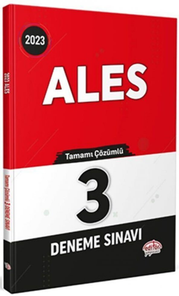2023 ALES Tamamı Çözümlü 3 Deneme Sınavı Editör Yayınları