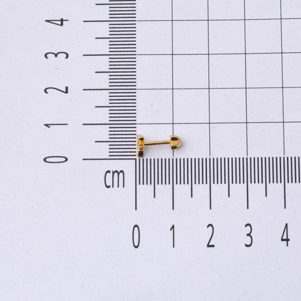 14 Ayar Altın Tragus Piercing Küpe - 5