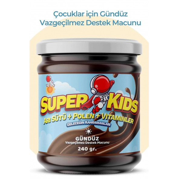 Superkids Çocuklar Için Gündüz Destek Macunu Kakao Aromalı 240gr.