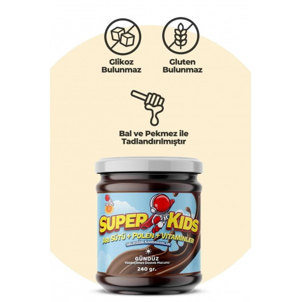 Superkids Çocuklar Için Gündüz Destek Macunu Kakao Aromalı 240gr. - 3