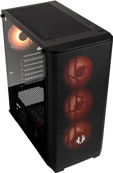 BITFENIX NSE-300-KKGSK-RP4A NOVA MESH SE TG + 4ARGB with Controller - BLACK PC KASA