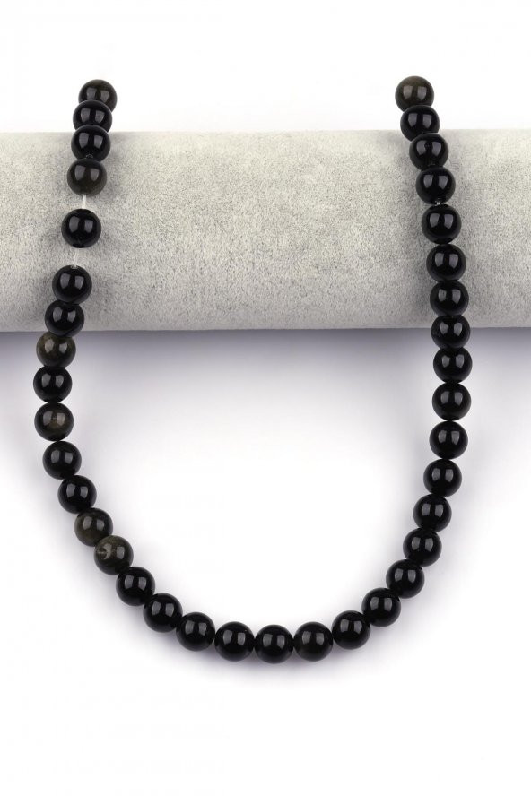 Golden Obsidyen ( B Kalite ) Doğal Taş Dizi 10 mm Küre Kesim - Resim 2