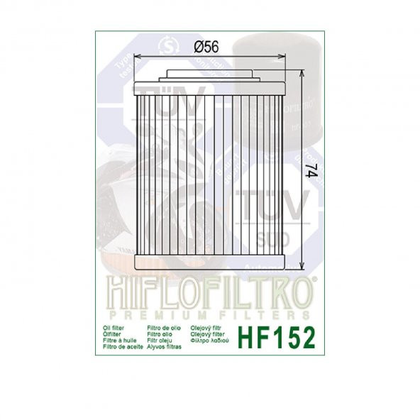 Hiflo Hf152 2001-2008 Aprilia Caponord 1000 ETV Abs Yağ Filtresi - 2