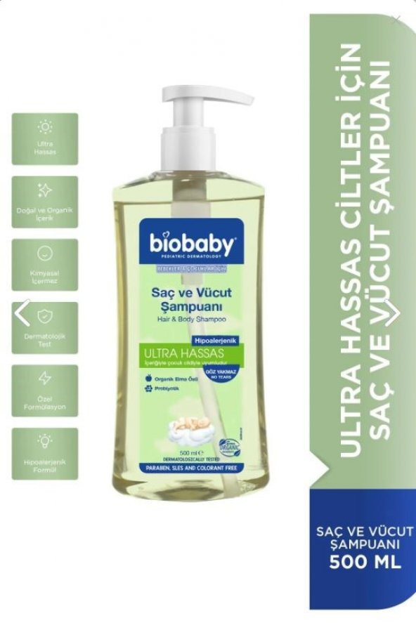 Biobaby Ultra Hassas Saç Ve Vücut Şampuanı 500 Ml 8680512612445