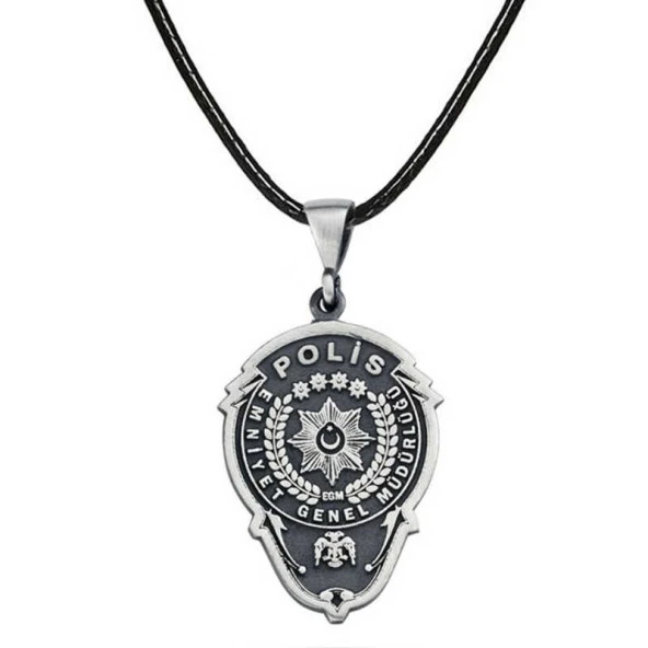 Gümüş Emniyet Teşkilatı Polis Armalı Kolye - 3