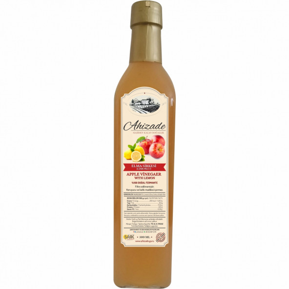 Ahizade Doğal Elma (Limonlu) Sirkesi - 500 ml.