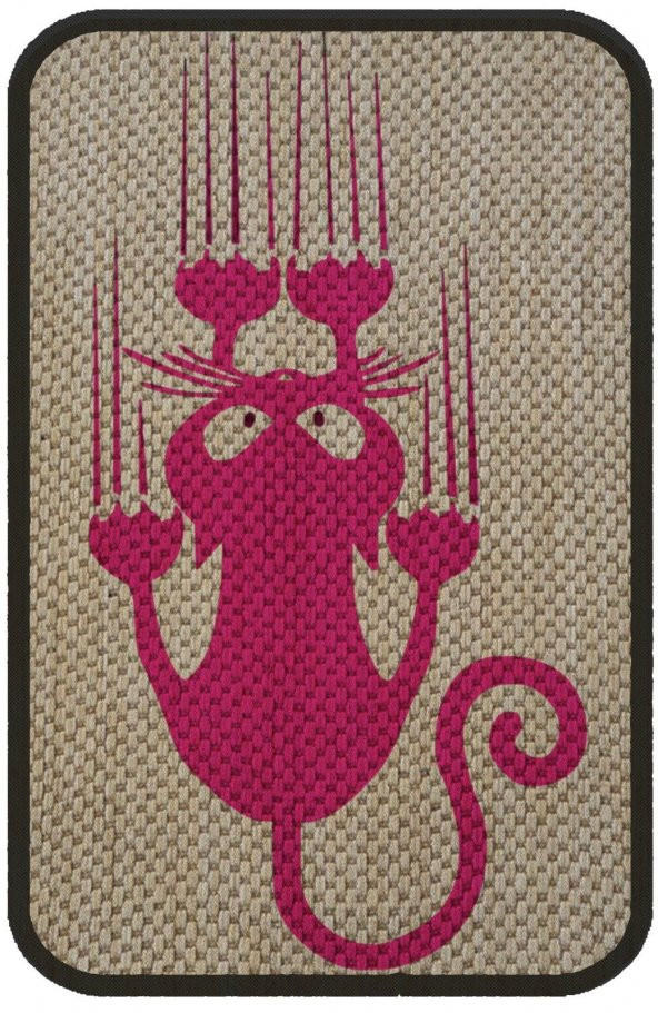 Glipet Desenli Kedi Tırmalama Paspası 58x37 Cm Pink