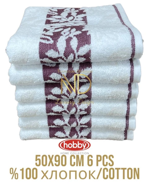 Hobby Pamuk 6´lı 50x90 Havlu Seti Spring Mor - 3