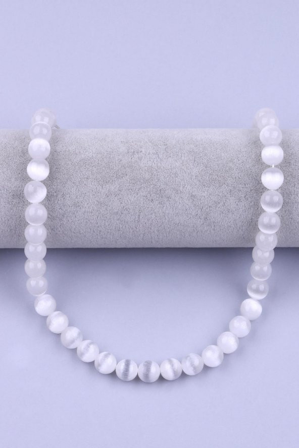 Selenit Doğal Taş Dizi 10 mm Küre Kesim - Resim 2