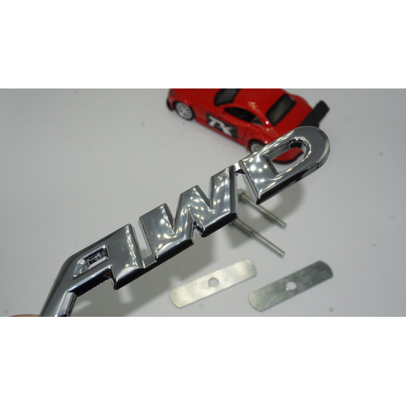 DK AWD All Wheel Drive Ön Panjur Krom Metal 3D Yazı Logo