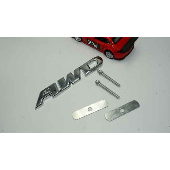 DK AWD All Wheel Drive Ön Panjur Krom Metal 3D Yazı Logo - 2