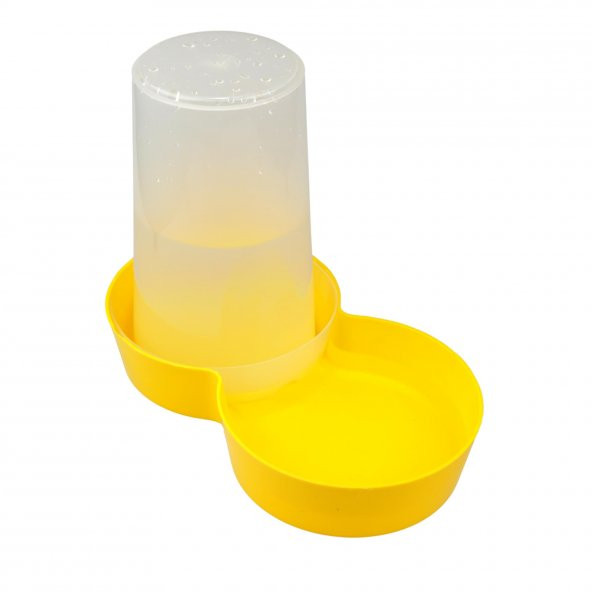 Miapet Hazneli Plastik Kedi-Köpek Mama ve Su Kabı 1,5 Lt Yuvarlak Sarı - 2