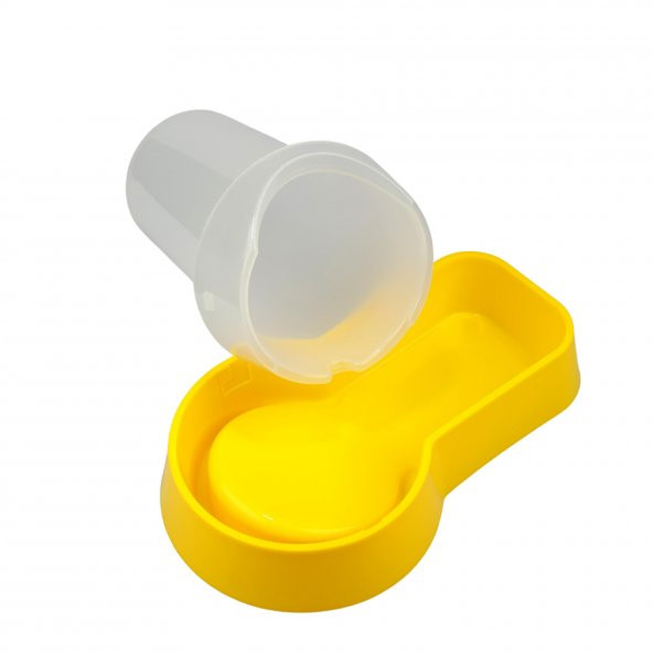 Miapet Hazneli Plastik Kedi-Köpek Mama ve Su Kabı 1,5 Lt Kare Sarı - 6