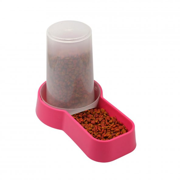 Miapet Hazneli Plastik Kedi-Köpek Mama ve Su Kabı 1,5 Lt Kare Fuşya - 3