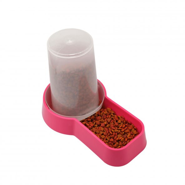 Miapet Hazneli Plastik Kedi-Köpek Mama ve Su Kabı 1,5 Lt Kare Fuşya - 4
