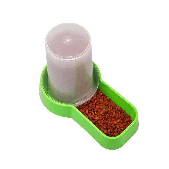 Miapet Hazneli Plastik Kedi-Köpek Mama ve Su Kabı 1,5 Lt Kare Yeşil - 4