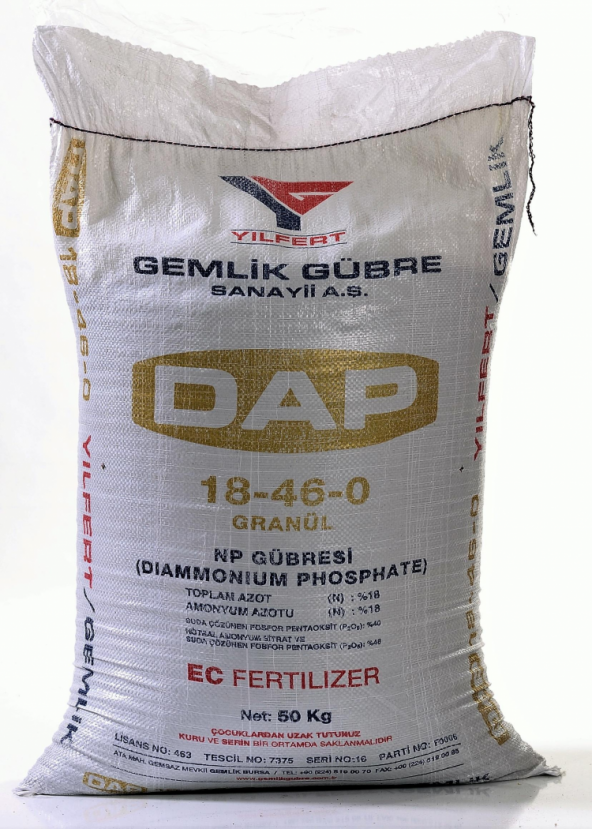 Gemlik Diamonyum Fosfat (DAP) 50 Kg. Fosfor ve Azot Gübresi