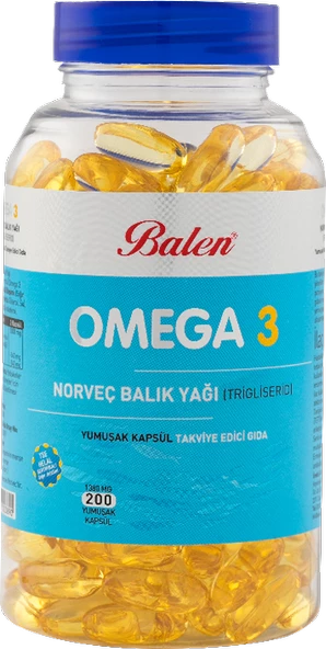 Balen Omega 3 Norveç Balık Yağı (Trigiliserid) Yumuşak Kapsül 1380 Mg*200 ürün görseli 1