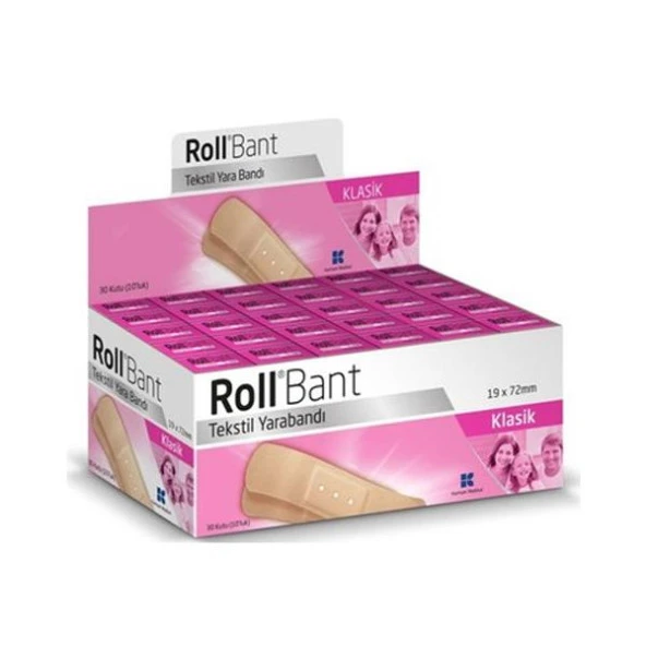 Roll Bant Tekstil Yara Bandı Klasik 19 X 72 Mm 10'lu X 30 Paket - SKT:06/2028