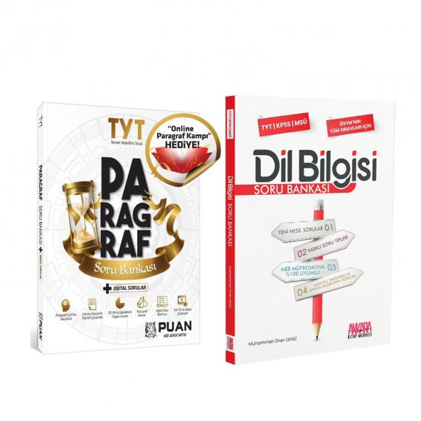 Puan Yayınları TYT Paragraf ve AKM Dil Bilgisi Soru Bankası Seti 2 Kitap