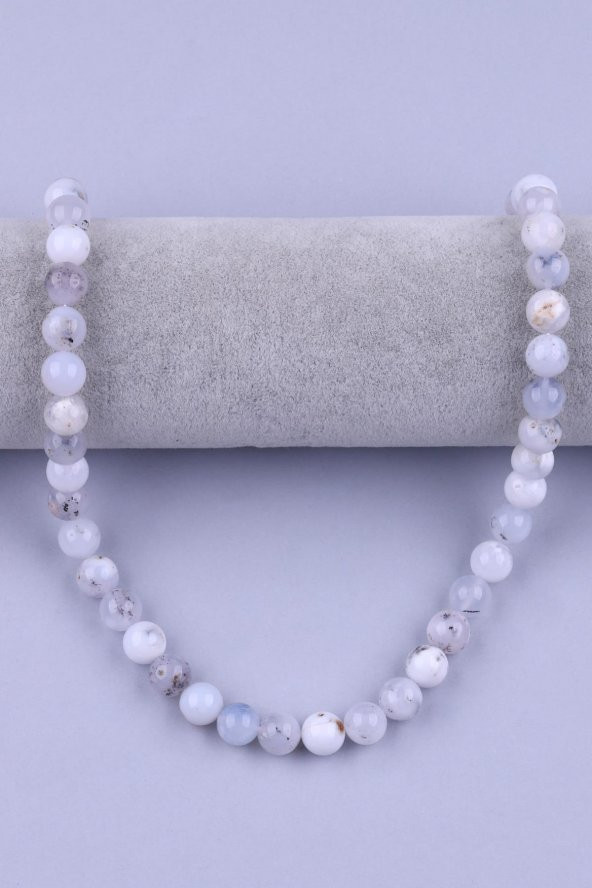 Merlinite ( Dendiritli Agate ) Doğal Taş Dizi 10 mm Küre Kesim - 2