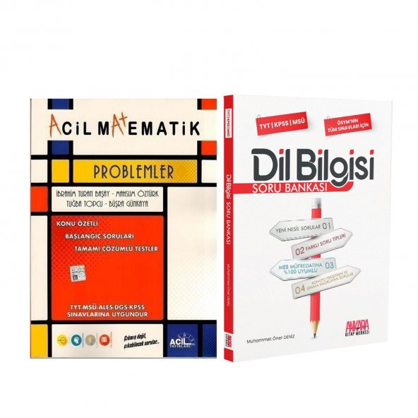 Acil Problemler ve AKM Dil Bilgisi Soru Bankası Seti 2 Kitap
