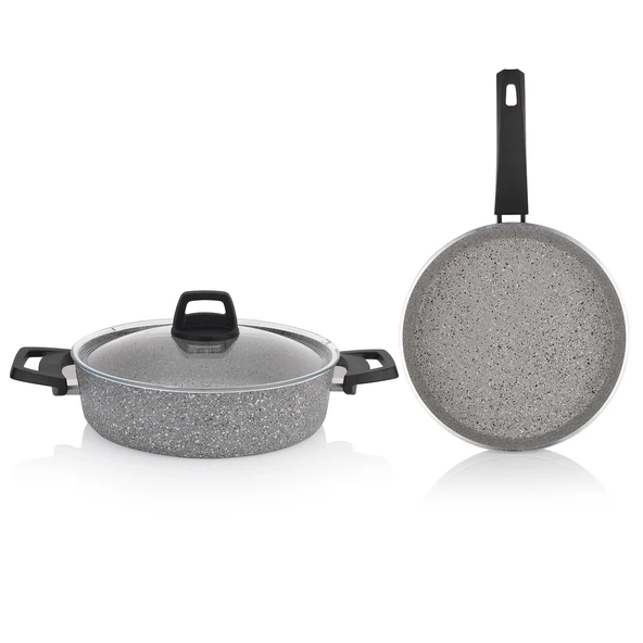 Schafer Eternal 2 li Set Basık Tencere 26Cm+Tava 26Cm-Gri - 3