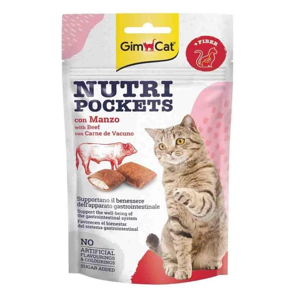 Gimcat Nutripockets Anti-Hairball Kedi Ödülü Biftek Malt 60 Gr ürün görseli 1