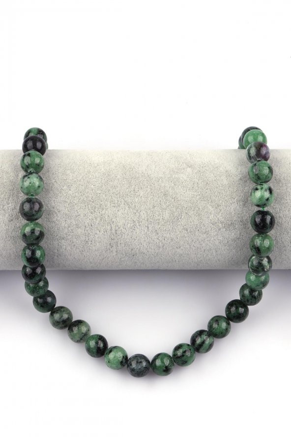 Anyolit Doğal Taş Dizi 10 mm Küre Kesim - Resim 2