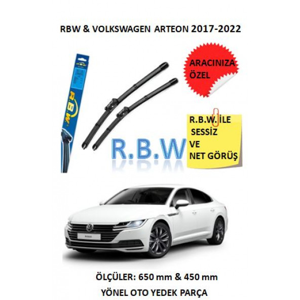 RBW Volkswagen Arteon (2017-2022) Aracınıza Özel Muz Tip Silecek Takımı