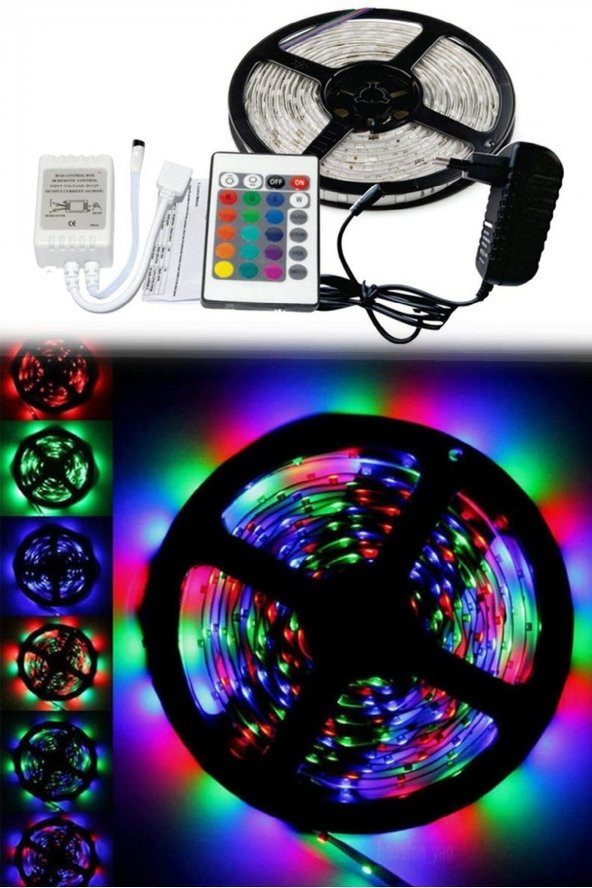 Esdastore 5 Mt. Rgb Şerit Led Seti Kumandalı  Tak Çalıştır Renkli Dekoratif Aydınlatma - 3