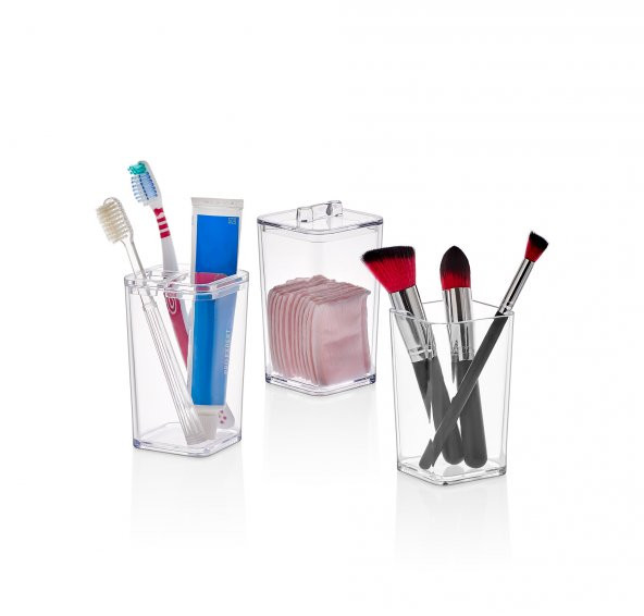 Pamukluk ve Fırçalık 3 lü Organizer set