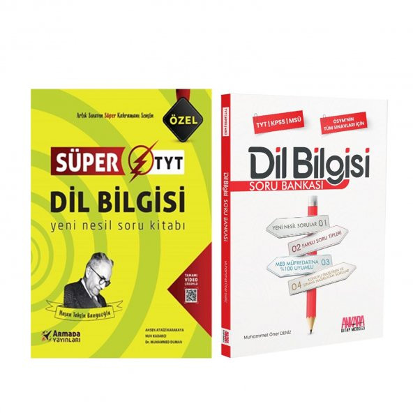 Armadan TYT Dil Bilgisi ve AKM Dil Bilgisi Soru Bankası Seti 2 Kitap