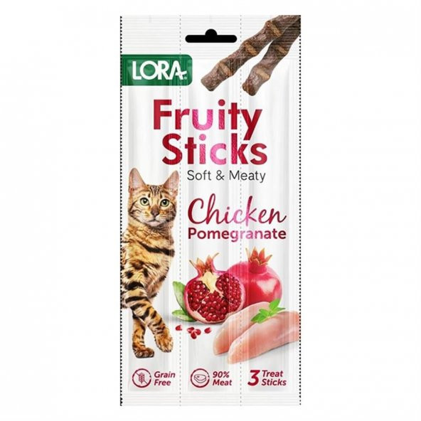 Lora Tavuk Etli Narlı Kedi Stick Ödül 3x5gr