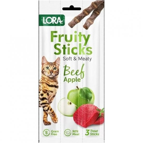 Lora Sığır Etli Elmalı Kedi Stick Ödül 3x5gr