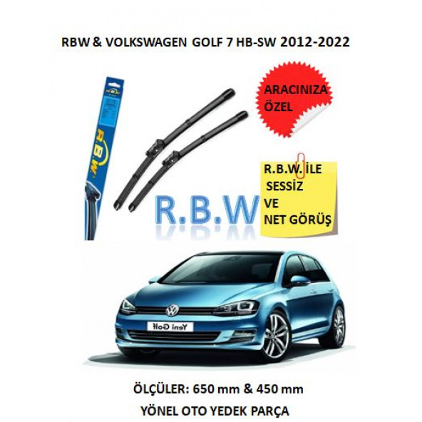 RBW Volkswagen Golf 7 Hatchback / SW (2012-2022) Aracınıza Özel Muz Tip Silecek Takımı