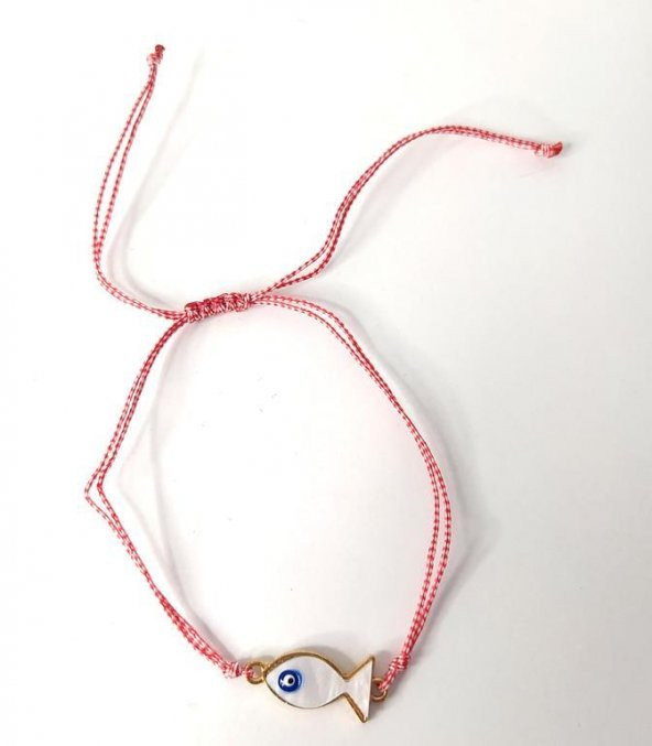 Bileklik Balık Nazarlı Kötü Göz Kovucu Ayarlanabilir İp Şans Bileklik Bijuteri Takı Halhal - 2