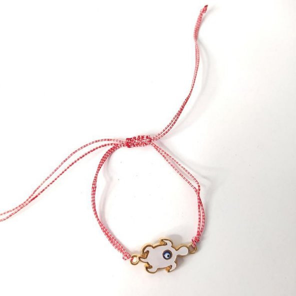 Bileklik Kaplumbağa Nazarlı Kötü Göz Kovucu Ayarlanabilir İp Şans Bileklik Bijuteri Takı Halhal - Resim 3