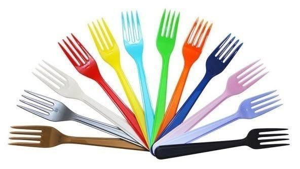LUX Plastik Çatal 25 li 5 adet siyah