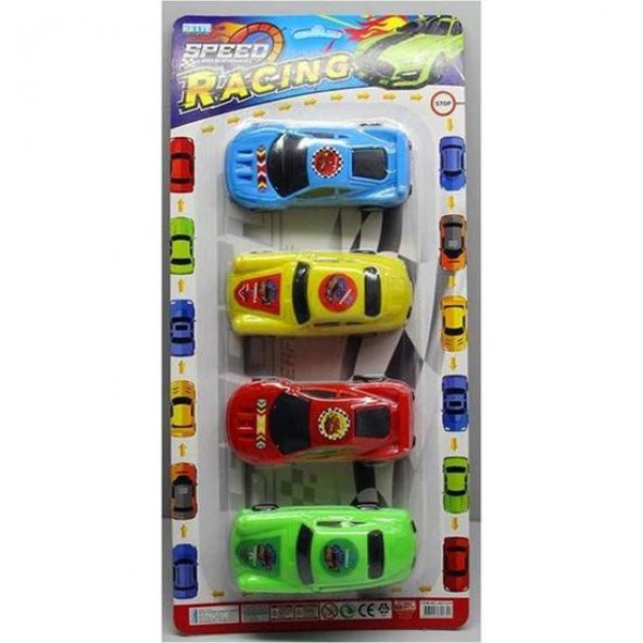 Çocuklar İçin Farklı Renklerde Tasarlanmış Oyuncak Arabalar 4!lü