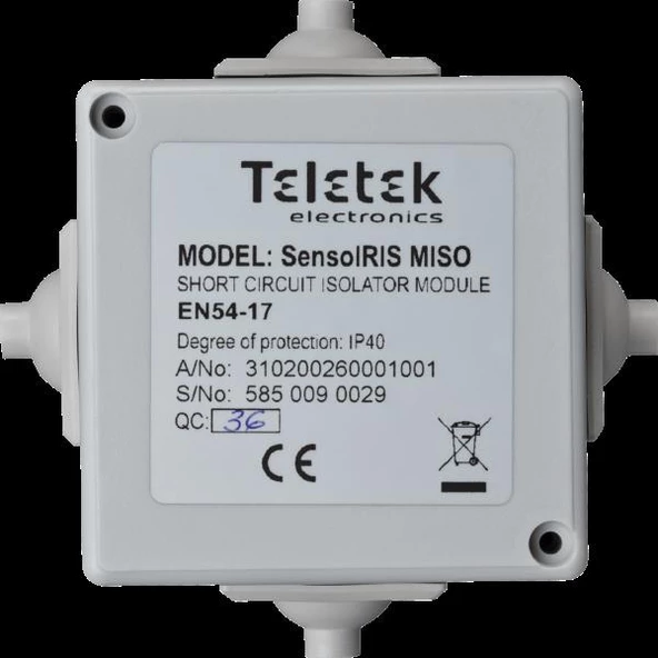 Teletek SensoIRIS MISO Adresli Sistemler için İzolatör Modülü