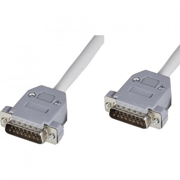 2 Sıra 15 Pin D-Sub Erkek - Erkek Kablo 1.8 Metre