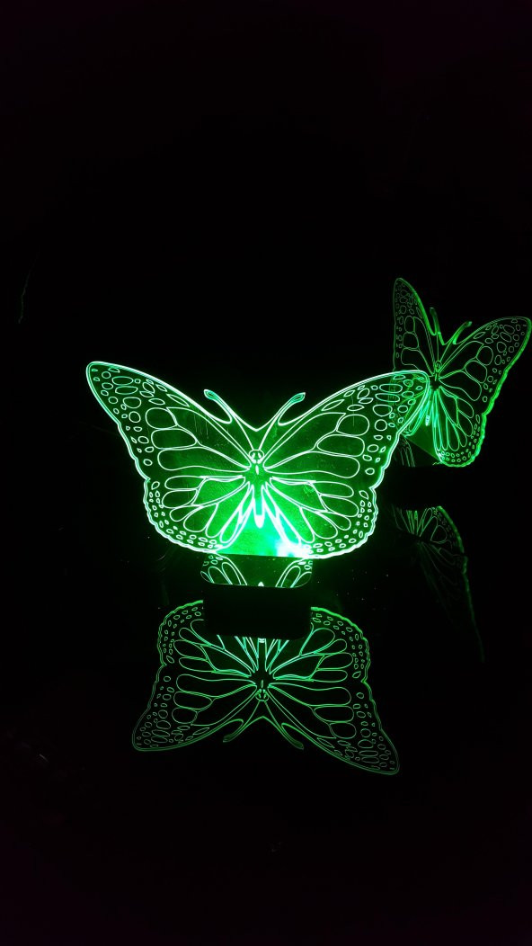 3D GECE LAMBASI KİŞİYE ÖZEL KELEBEK