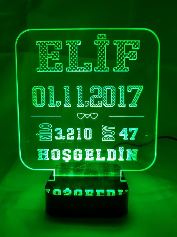 3D HOŞGELDİN BEBEK GECE LAMBASI MODEL 1 - 4